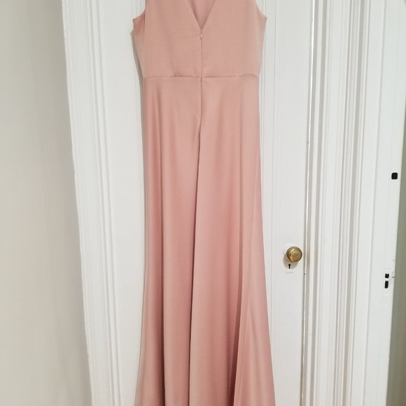 BHLDN Beckett Satin Charmeuse Maxi Dress (Pink) - Bridesmaid Dress - Picture 4 of 5